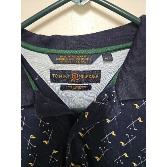 Tommy Hilfiger Golf Mens Large Polo Wedge And Flagstick Print Blue Casual - Picture 4 of 9